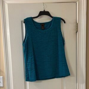 Multiples Teal Textured Tank Top